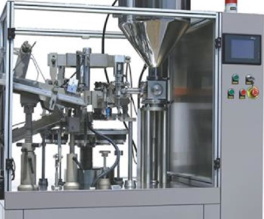 Macchina di riempimento e sigillamento dei tubi a controllo PLC 20-60pcs/min Consumo d'aria 0,3m3/min